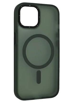 Чехол total matte magsafe for iphone 14 pro green