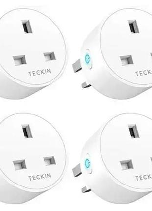 4 шт. умные смарт-розетки teckin sp27 29900w 10a английская розетка с дистанционным управлением и таймером