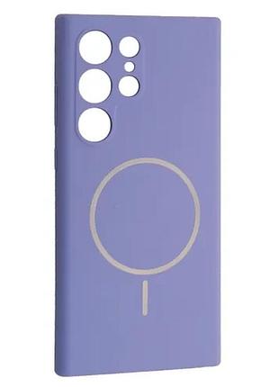 Чехол silicone case luxury+magsafe for samsung s23 ultra elegant purple