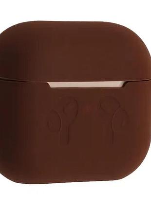 Чехол для airpods 3 силиконовый 2мм logo 2в1(+ карабин) тех.пак brown