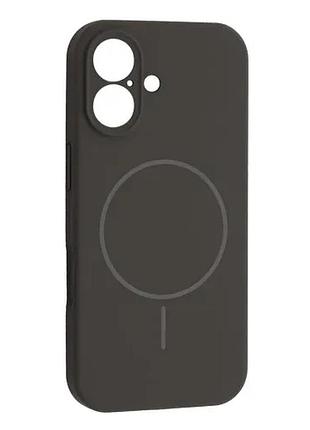 Чехол silicone case full camera fine ring magsafe for iphone 17 charcoal grey black