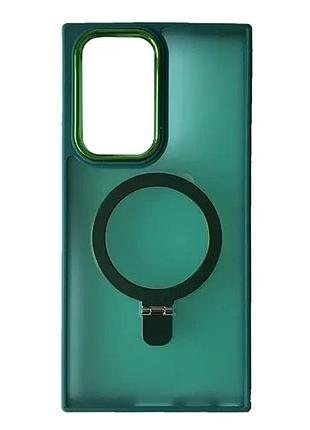 Чехол matte ring-magsafe for samsung s22 ultra 5g зеленый
