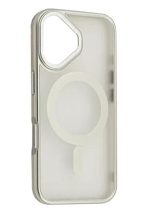 Чохол perfect case with magsafe for iphone 16 titanium silver