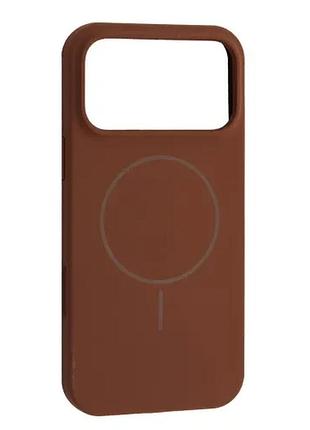 Чехол silicone case with magsafe for iphone 17 pro max new brown