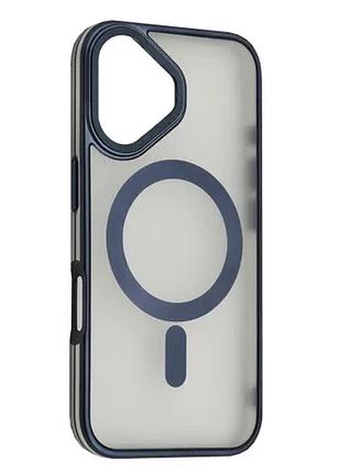 Чохол perfect case with magsafe for iphone 16 plus titanium blue