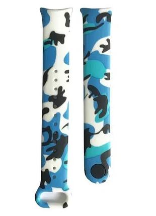 Ремінець для xiaomi mi band 8/9 camouflage black-blue-white