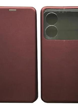 Чехол-книжка level for zte blade a34 marsala
