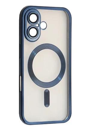 Чохол shining camera magsafe for iphone 16 blue titanium
