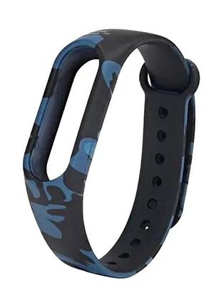 Ремешок для xiaomi mi band 3/4 camouflage black-blue