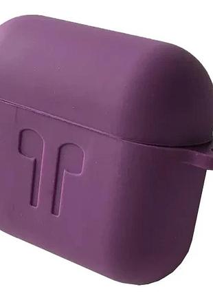 Чехол для airpods 3 силиконовый 2мм logo 2в1(+ карабин) тех.пак purple