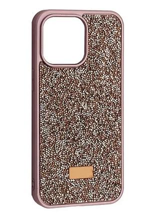 Чехол swarovski diamond case for iphone 15 pro max rose gold
