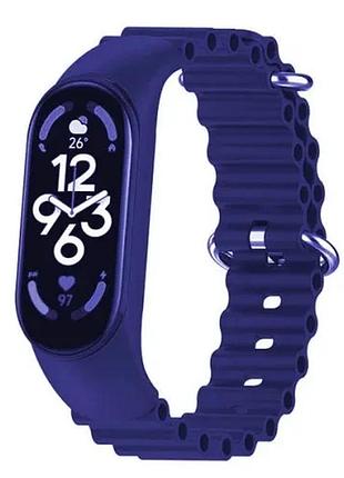 Ремешок для xiaomi mi band 3/4/5/6/7 ocean band midnight blue