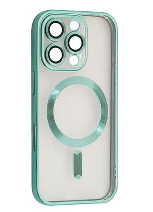 Чехол shining camera magsafe for iphone 16 pro green