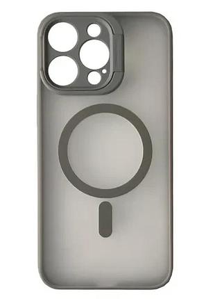 Чехол rock guard with magnetic (foldable bracket) for iphone 15 titanium grey