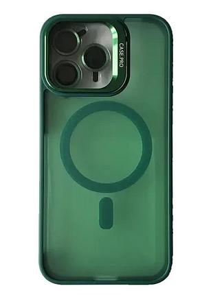 Чехол case pro matte fortable camera lens magsafe for iphone 16 pro max dark green