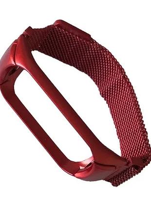 Ремінець для xiaomi mi band 3/4/5/6 milanese loop red