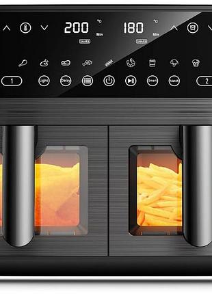 9-литровая двухзонная аэрофритюрница,аэрогрель cookwise af2-40d06 со смотровым окошком,з 2 выдвижными ящиками, 9 программ приготов