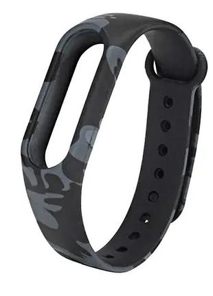 Ремешок для xiaomi mi band 3/4 camouflage black-grey