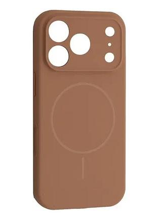 Чехол silicone case full camera fine ring magsafe for iphone 17 pro desert gold