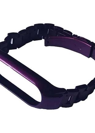 Ремінець для xiaomi mi band 3/4/5/6 3-bead metal band purple