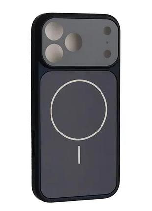 Чехол new ag glass magsafe case for iphone 17 pro max blue