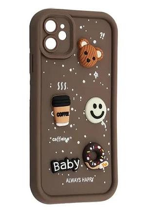 Чехол happy donut case for iphone 11 brown
