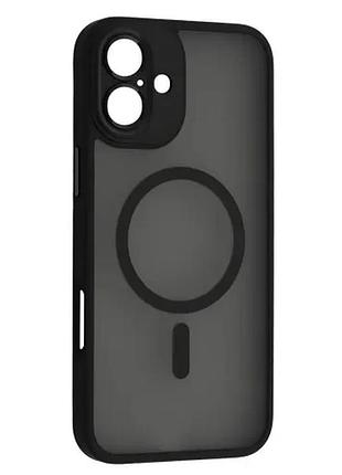 Чехол rock guard touch series with magnetic (anti-drop lens) for iphone 16 plus black