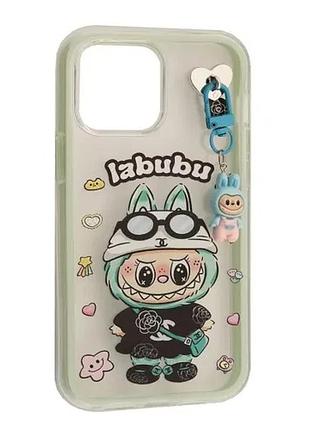 Чехол labubu (с брелком) for iphone 13/14 mint