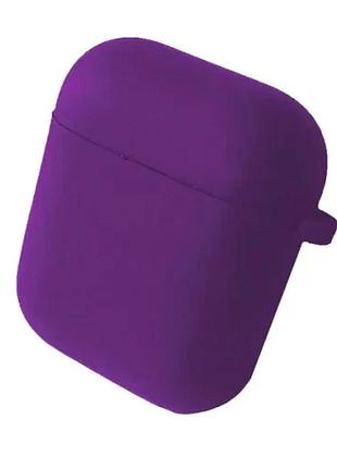 Чохол для airpods 1/2 silicone case/microfiber violet