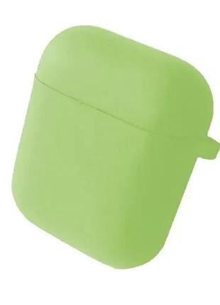 Чехол для airpods 1/2 silicone case/microfiber pistachio