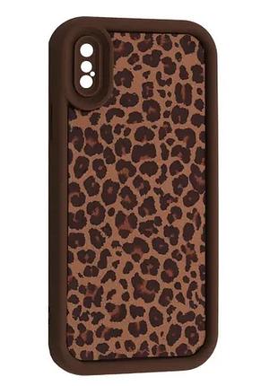 Чохол leopard case for iphone x/xs brown 3