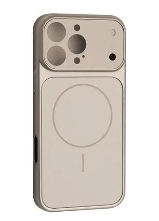 Чехол new ag glass magsafe case for iphone 16 pro max silver