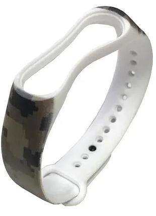 Ремешок для xiaomi mi band 3/4 camouflage pixel army