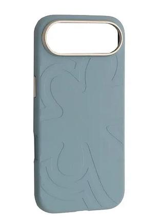 Чохол flower liquid silicone case magsafe для iphone 17 air cloud blue