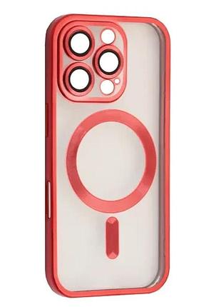 Чехол shining camera magsafe for iphone 16 pro red