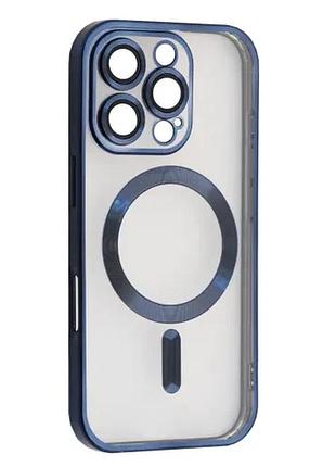 Чехол shining camera magsafe for iphone 16 pro blue titanium