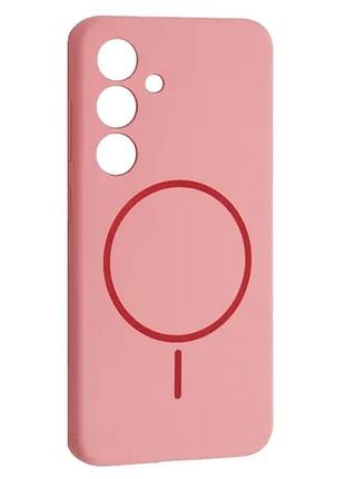 Чохол silicone case luxury+magsafe for samsung s24 rose pink