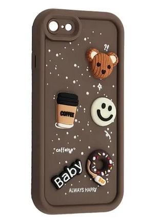 Чехол happy donut case for iphone 7/8 brown