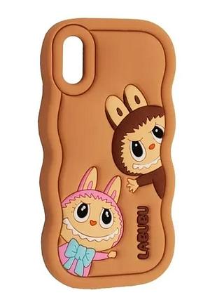 Чехол labubu case for iphone xr brown