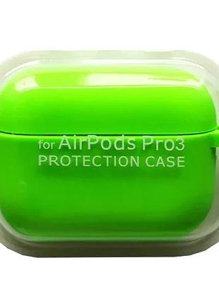 Чехол для airpods pro 3 silicone case/microfiber party green