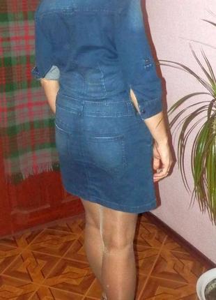 Платье джинсовое с рукавом сукня із деніма стиль сафарі. німеччина.4 фото