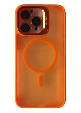 Чохол case pro matte fortable camera lens magsafe for iphone 12 pro max orange