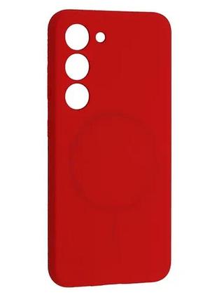 Чехол silicone case luxury+magsafe for samsung s23 red