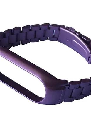 Ремінець для xiaomi mi band 3/4/5/6 3-bead metal band pink gold