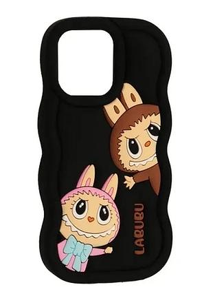Чехол labubu case for iphone 14 pro max/ 15 pro max black