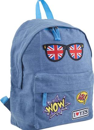 Молодіжний стильний рюкзак для прогулянок yes 553925 st-15 jeans london