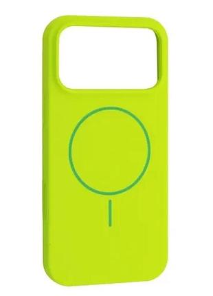 Чохол silicone case with magsafe for iphone 17 pro emerald green