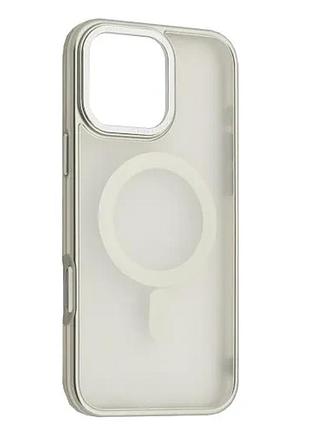 Чехол perfect case with magsafe for iphone 16 pro titanium silver