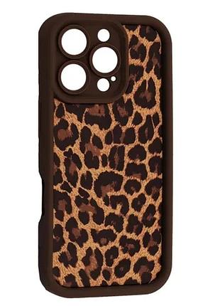 Чохол leoprd case for iphone 16 pro brown 2