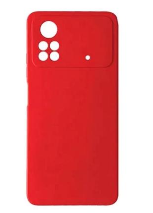 Чохол silicone case camera (no logo) для xiaomi poco x4 pro 5g red